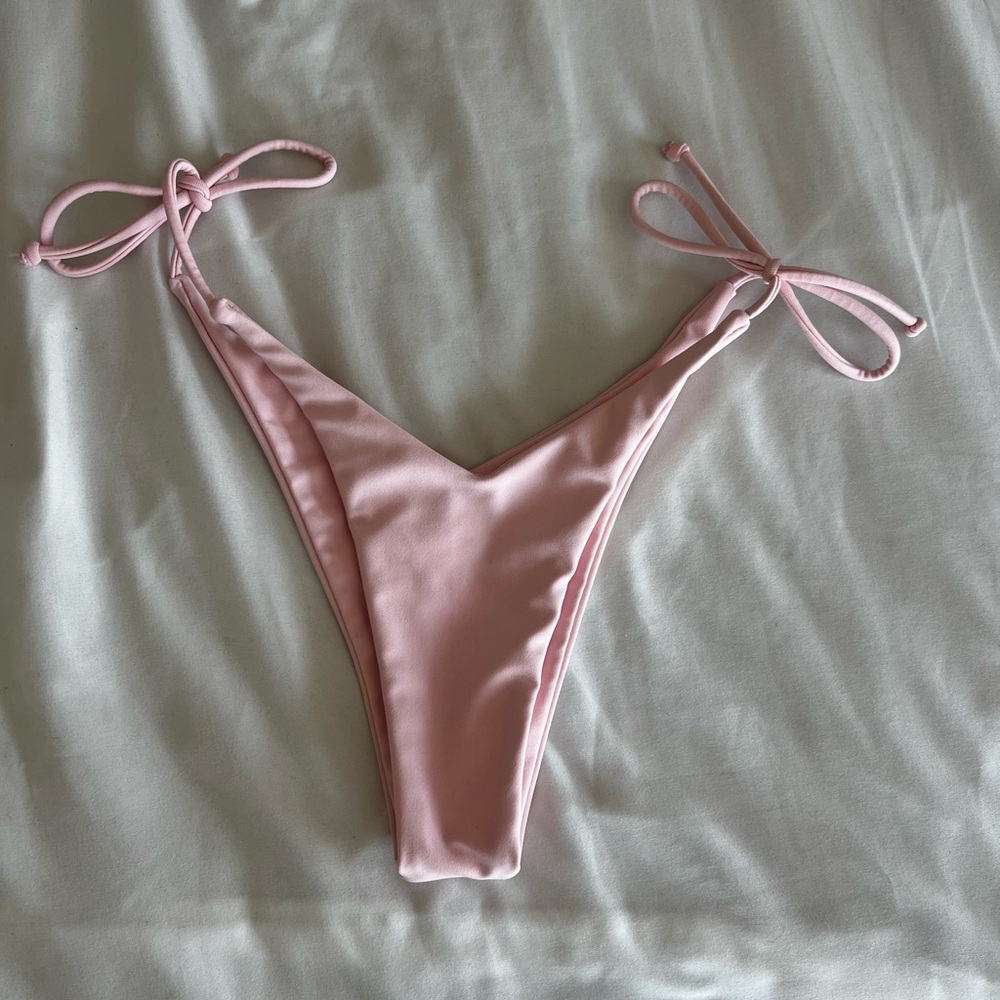 Women's Pink Tie-Side Bikini Bottom